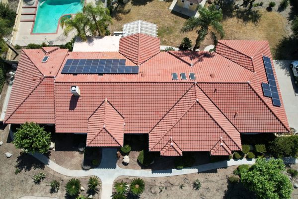 Aerial view of a San Marino tile roof